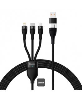 Baseus CASS030101 USB kabelis 1,2 m USB A/USB C USB C/Micro-USB B/Lightning Juoda