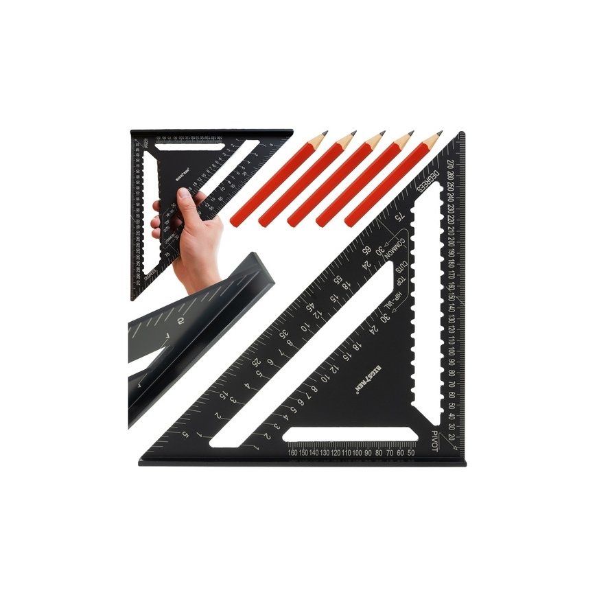 Aliuminio staliaus kampainis BIGSTREN 30x30 cm, 90° ir 45° kampai