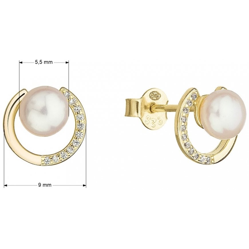 Evolution Group gold-plated earrings with real pearls 21067.1