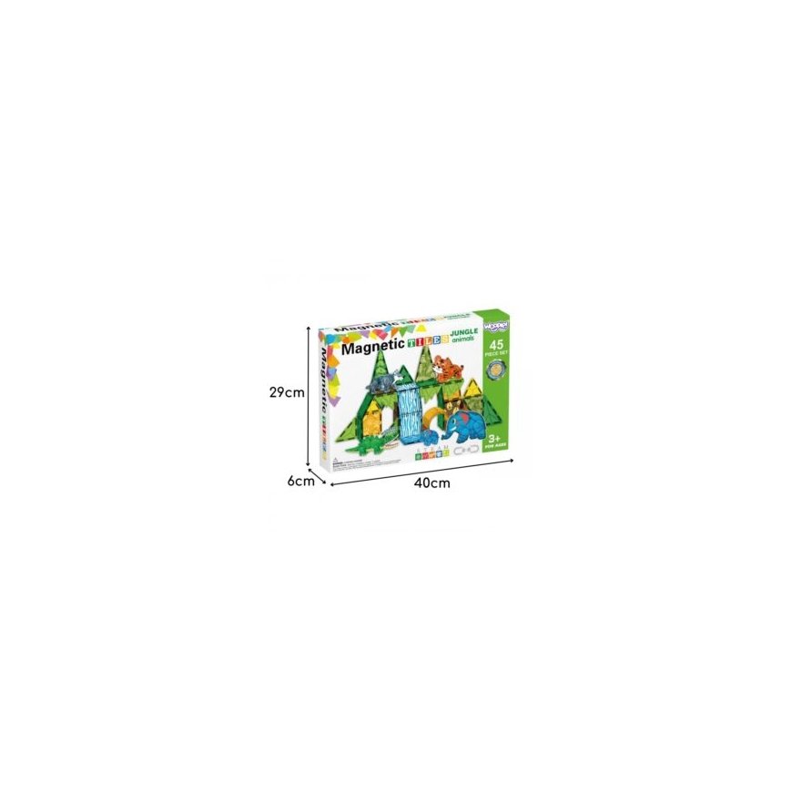 Woopie Magnetic Constructor 45 pcs. Wild Animals Jungle