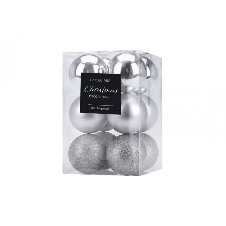 Mondex Christmas Baubles Set, Ø 6 cm, 12 pieces