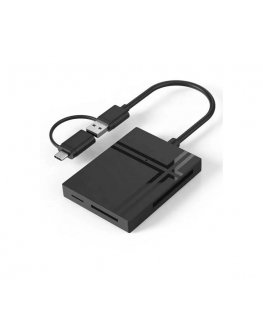 Extra Digital CA913824 kortelių skaitytuvas USB 3.2 Gen 1 (3.1 Gen 1) Type-C Juoda