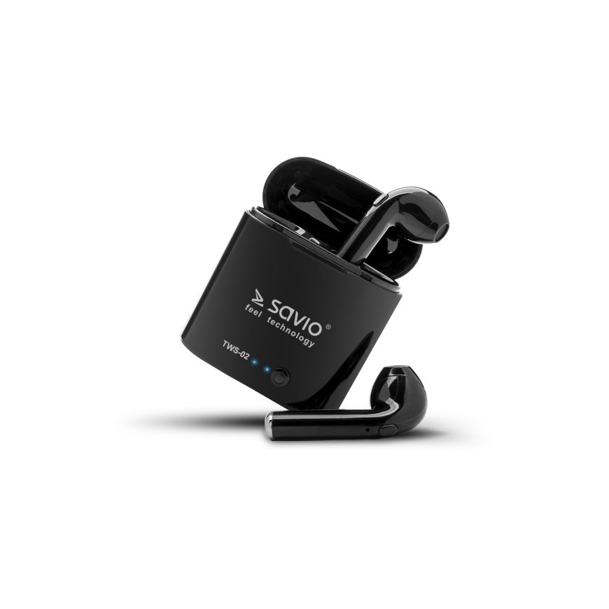 Savio TWS-02 austiņas un brīvroku komplekts Bezvadu Ausīs Zvani / mūzika Bluetooth Melns – 2