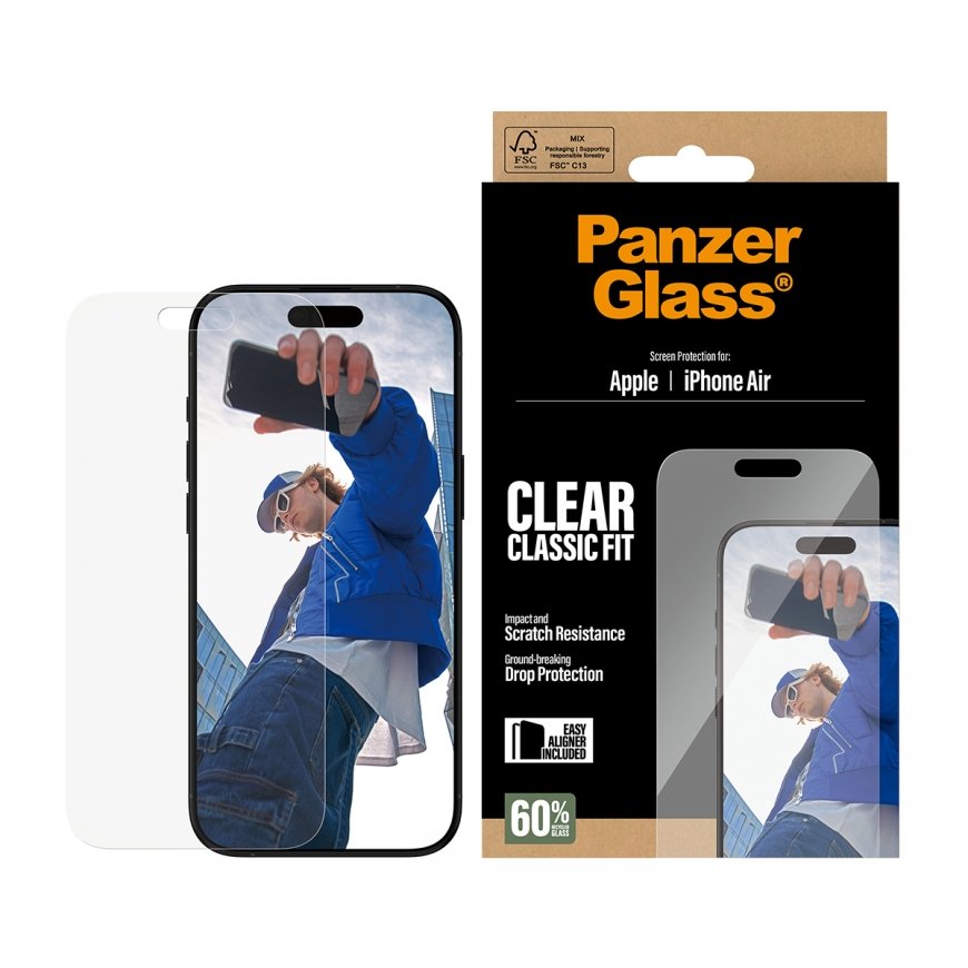 PanzerGlass ® Screen Protector iPhone Air | Classic Fit w. EasyAligner Caurspīdīgs ekrāna aizsargs A – 2