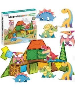 WOOPIE Magnetilised Konstruktsiooniplokid 7,5 cm Dino 30 tk.