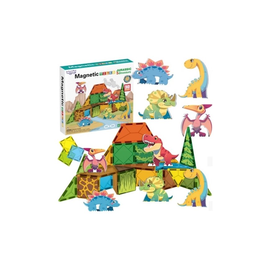 WOOPIE Magnetic Construction Blocks 7.5 cm Dino 30 pcs