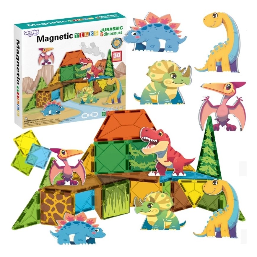 WOOPIE Magnetic Construction Blocks 7.5 cm Dino 30 pcs – 2
