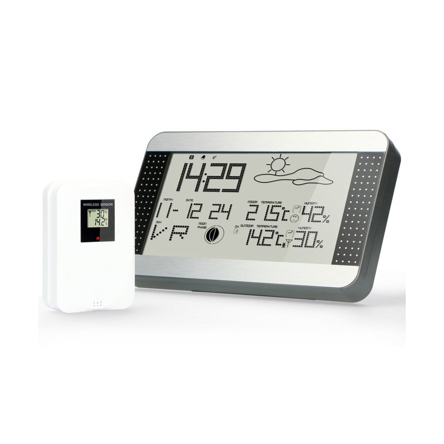 Alecto WS-1700 Must, Hõbe LCD Patarei – 2
