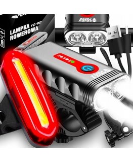 Retoo Rechargeable Bicycle Light Front and Rear 4 Modes 4400 mAh - 2 pcs.