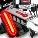 Retoo akumulatora velosipēda lampa priekšā aizmugurē 4 režīmi 4400 mAh - 2 gab. Retoo akumulatora velosipēda lampa priekšā aizmugurē 4 režīmi 4400 mAh - 2 gab.