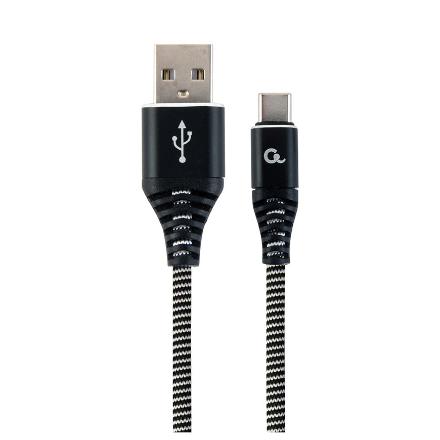 Gembird CC-USB2B-AMCM-1M-BW valguskaabel Must, Valge