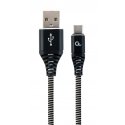 Gembird CC-USB2B-AMCM-1M-BW valguskaabel Must, Valge