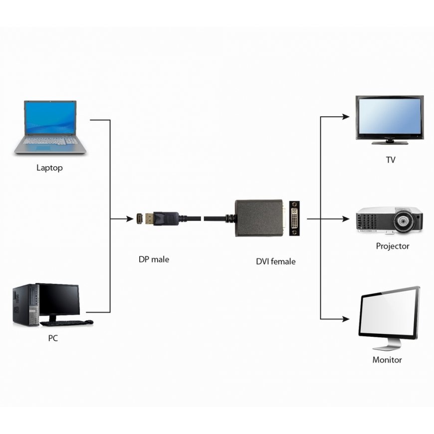 Gembird DisplayPort v.1.2 - Dual-Link DVI 0,1 m Черный – 2
