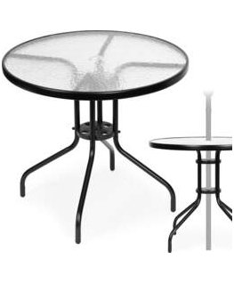60x70cm metallist laud klaasist ülemise osaga