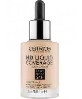 CATRICE HD Liquid Coverage 30 ml Buteliukas su pipete Skystis 010 Light Beige