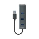 Savio AK-57 USB-A - 3 x USB-A HUB with RJ-45 Gigabit Ethernet adapter 5000 Mbit/s grey Savio AK-57 USB-A - 3 x USB-A HUB with RJ-45 Gigabit Ethernet adapter 5000 Mbit/s grey