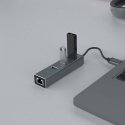Savio AK-57 USB-A - 3 x USB-A HUB with RJ-45 Gigabit Ethernet adapter 5000 Mbit/s grey Savio AK-57 USB-A - 3 x USB-A HUB with RJ-45 Gigabit Ethernet adapter 5000 Mbit/s grey