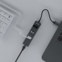Savio AK-57 USB-A - 3 x USB-A HUB with RJ-45 Gigabit Ethernet adapter 5000 Mbit/s grey Savio AK-57 USB-A - 3 x USB-A HUB with RJ-45 Gigabit Ethernet adapter 5000 Mbit/s grey