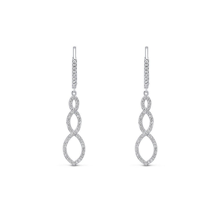 Brilio Silver Luxurious earrings with zirconia EA143W