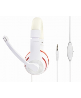 Gembird MHS-03-WTRD headphones/headset Wired Head-band Calls/Music Red, White