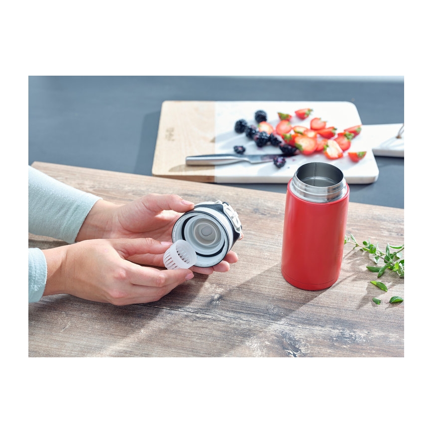 Leifheit 03245 travel mug 350 ml Black, Red Stainless steel – 5