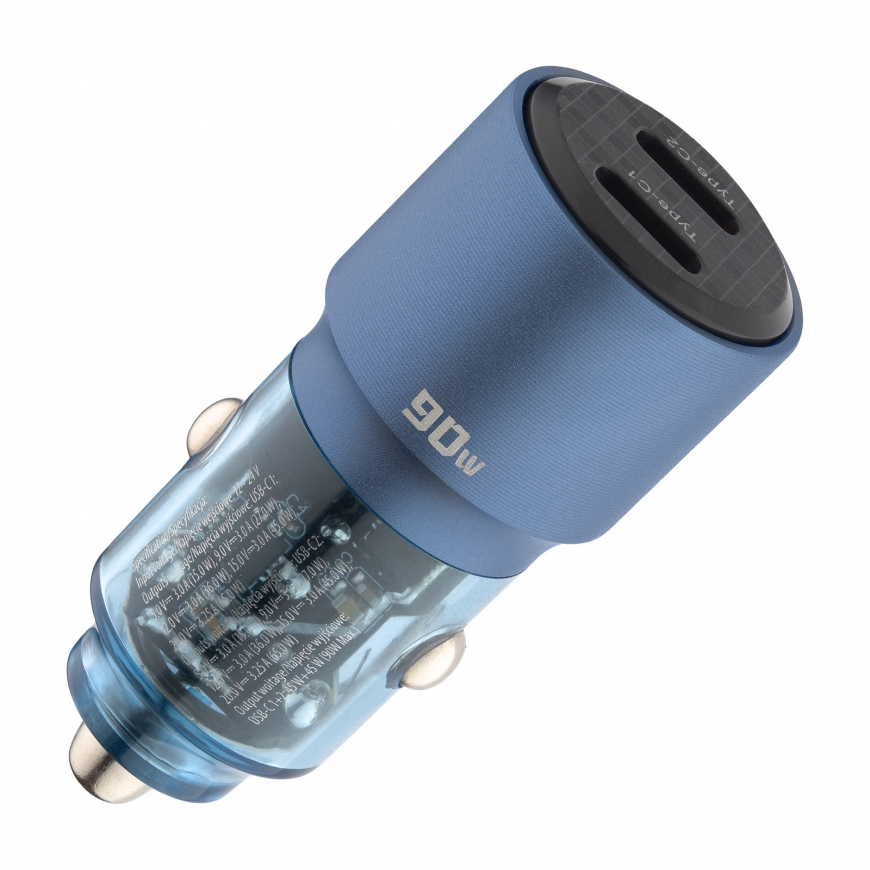 Qualo QTLS-AC-A-90 automašīnas lādētājs 2x USB-C