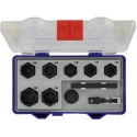 Urbt Suktas galviņas Twister komplekts, 3/8", 10-11-13-14-16-17-19mm, pāreja no 1/2" uz 3/8"-3/8" uz 1/4", Tivoly Urbt Suktas galviņas Twister komplekts, 3/8", 10-11-13-14-16-17-19mm, pāreja no 1/2" uz 3/8"-3/8" uz 1/4", Tivoly