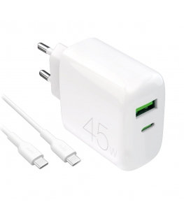 PURO PUTCUSBAC45WDYKCCWHI mobiilseadme laadija Universaalne Valge Vahelduvvool Hoonesisene