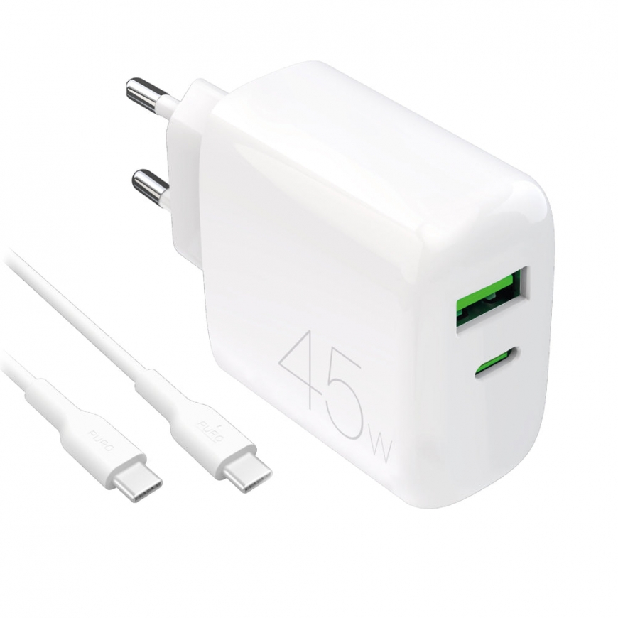 PURO PUTCUSBAC45WDYKCCWHI mobiilseadme laadija Universaalne Valge Vahelduvvool Hoonesisene