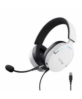 Trust GXT 490 FAYZO Kuulokkeet Langallinen Pääpanta moottoripyörä USB A-tyyppi musta, Valkoinen