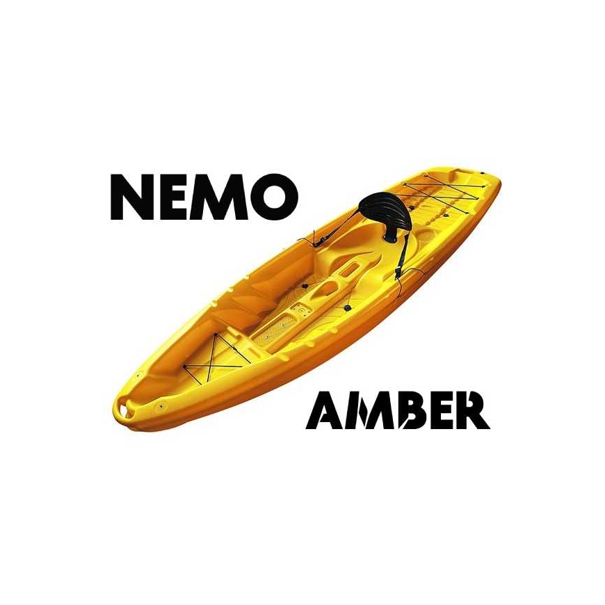 Одноместная байдарка SIT-ON-TOP AMBER NEMO, 255 x 75 x 26 см, Желтая, до 110 кг