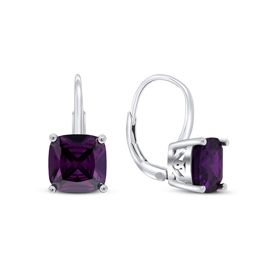 Brilio Silver Brilio Sidabrinis modes sudraba auskari ar violetiem zirkoniem EA301WAM