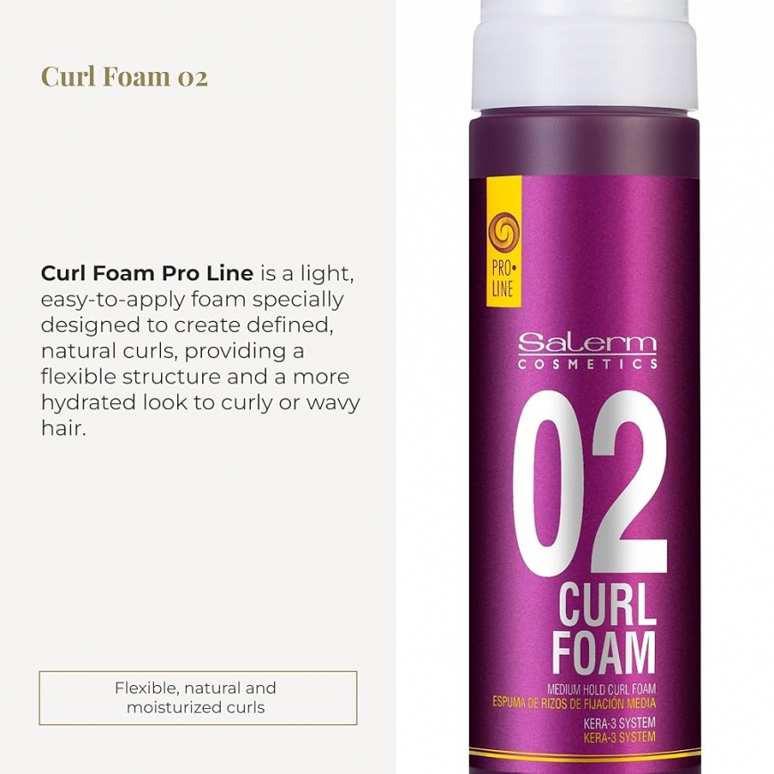 Salerm Cosmetics Curl Mousse 04 Medium Hold Curl Foam, 200 ml – 2
