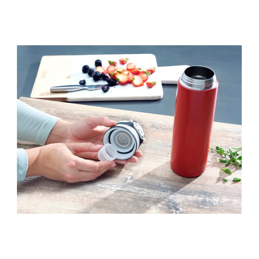 Leifheit 03273 reisitass 600 ml Must, Punane Roostevaba teras – 4