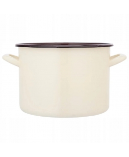 Altom Design Puodas SIMPLE 7,5L SKERSMUO 24CM AUKŠTIS 17CM KREMA/TUMŠA VIDUS KRĀSA