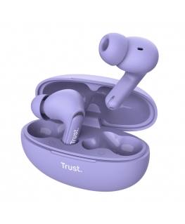 Trust Yavi Austiņas True Wireless Stereo (TWS) Ausīs Zvani / mūzika USB Veids-C Bluetooth Lillā