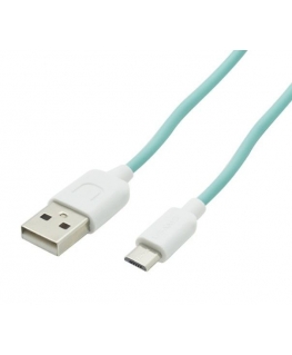 USB A на Micro USB зарядный кабель 1М Cyan