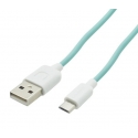 US-SJ098 USB A to Micro USB Charging Cable 1M Cyan US-SJ098 USB A to Micro USB Charging Cable 1M Cyan