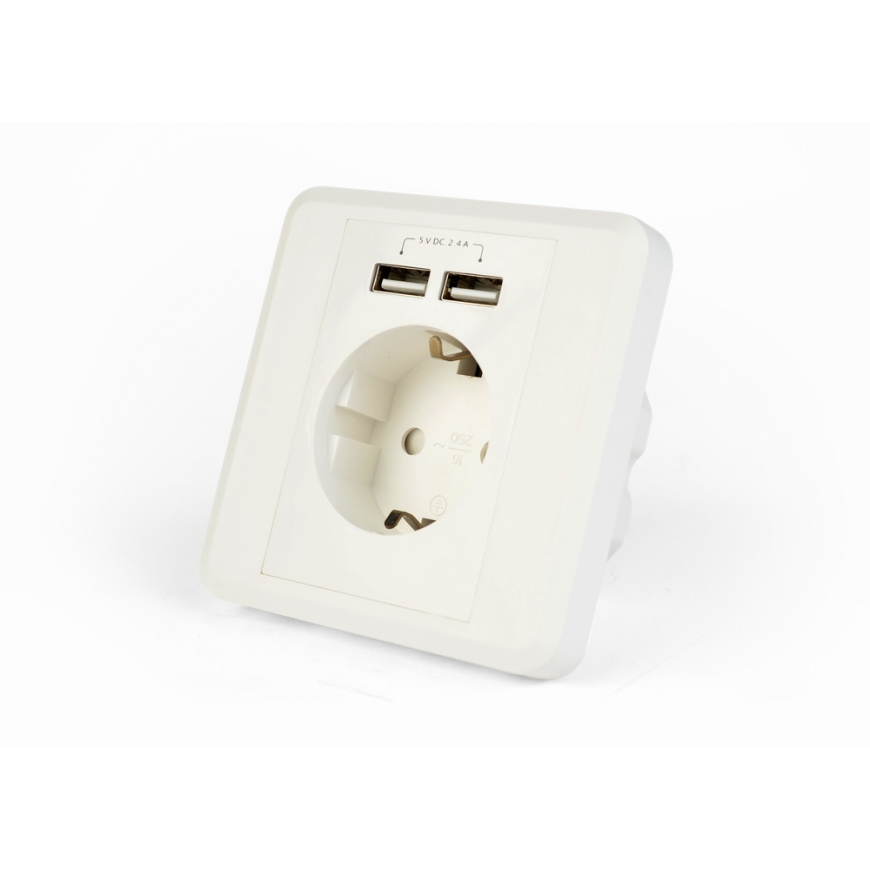 EnerGenie EG-ACU2A2-01 kontatkligzda 2 x USB