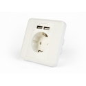 EnerGenie EG-ACU2A2-01 socket-outlet 2 x USB + CEE 7/3 White EnerGenie EG-ACU2A2-01 socket-outlet 2 x USB + CEE 7/3 White