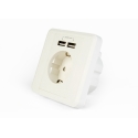 EnerGenie EG-ACU2A2-01 розетка 2 x USB + CEE 7/3 Белый EnerGenie EG-ACU2A2-01 розетка 2 x USB + CEE 7/3 Белый
