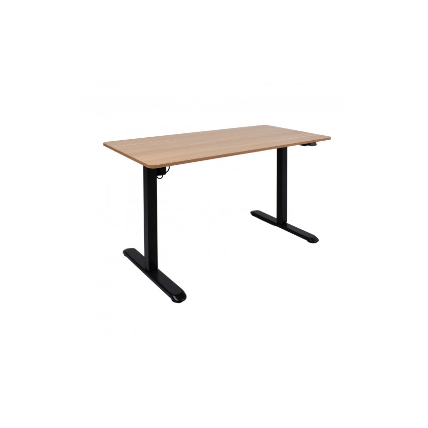 Home4You Table ERGO LIGHT with 1 motor 120x60xH73-118cm, oak/black – 2