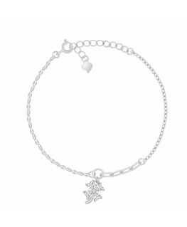 Brilio Silver Silver bracelet Four-leaf clover with cubic zirconias BRC247W