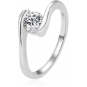 Beneto Elegant silver ring with clear zircon AGG367