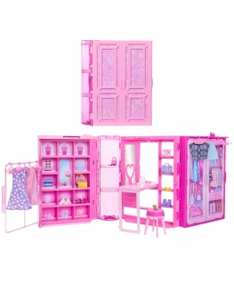 Barbie Dream Closet Toy Playset with Clothes & Accessories, 3-ft-Wide with 25+ Pieces
