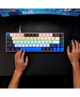 Media-Tech Raudonas CORE MX60 - Краткая механическая игровая клавиатура с 60% проходимостью, оснащенная тихими красными механиче