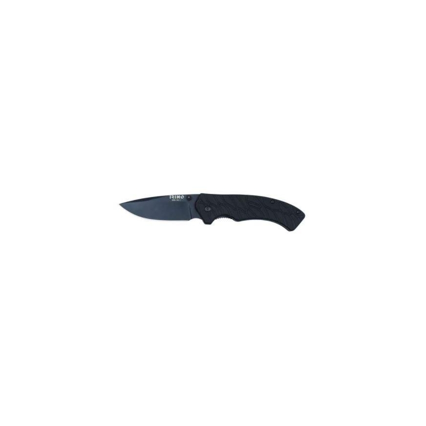Foldable knife with a stainless steel blade of 77 mm, black handle. In blister packaging. – 2