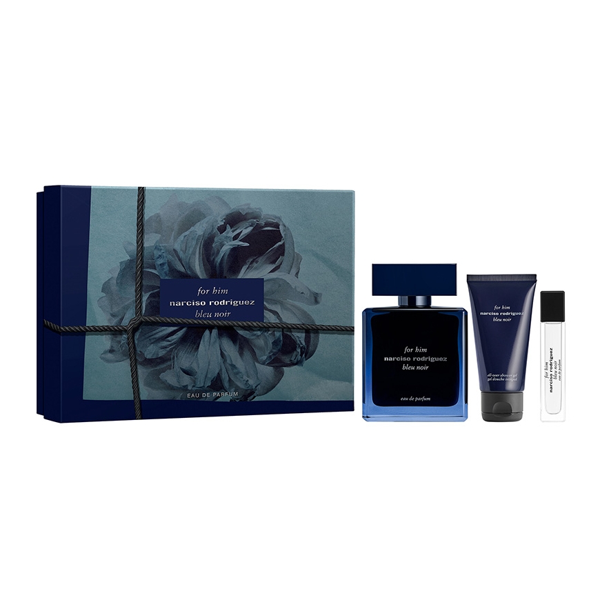 Narciso Rodriguez For Him Bleu Noir set includes eau de parfum spray 100ml + shower gel 50ml + eau de parfum spray 10ml – 2
