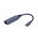 Gembird A-USB3C-LAN-01 laptop dock/port replicator USB 3.2 Gen 1 (3.1 Gen 1) Type-C Black, Grey