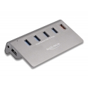DeLOCK 64182 interfeisa centrmezgls USB 3.2 Gen 2 (3.1 Gen 2) Type-A 10 Mbit/s Pelēks DeLOCK 64182 interfeisa centrmezgls USB 3.2 Gen 2 (3.1 Gen 2) Type-A 10 Mbit/s Pelēks